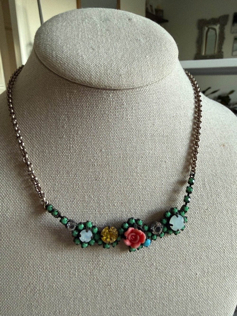 Sabika Vintage Kimono Couture Floral Choker Necklace